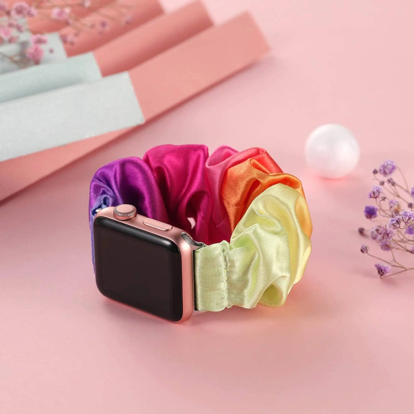 Scrunchie Strap for Apple Watch Rainbow